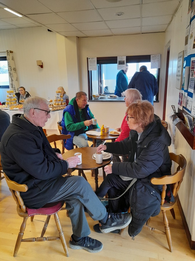 Enjoying tasty bacon sandwiches!